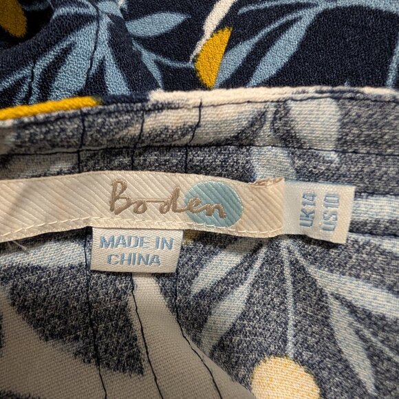 Boden Womens Size 10 Navy Blue Alda Swallow Bird Print Pullover 3/4 Sleeve Top G - Picture 8 of 10